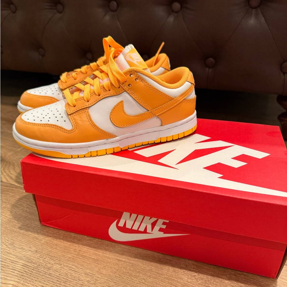Nike Bright Orange and White Low-Top Sneakers